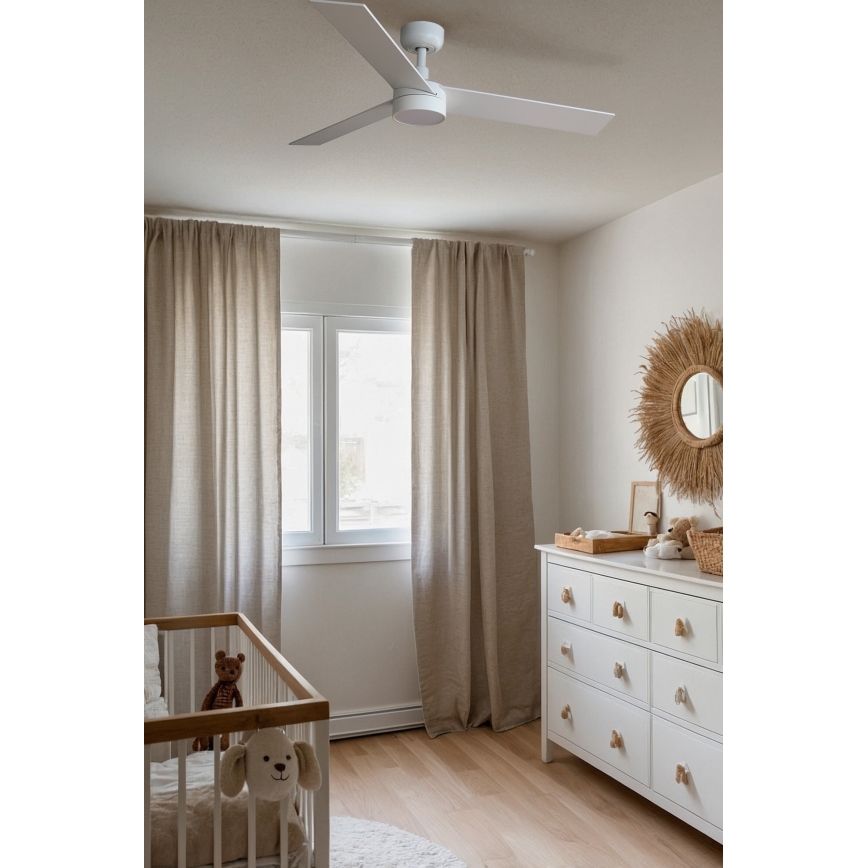 FARO 34295-1TW - LED dimbar takfläkt RUDDER S LED/18W/230V 2700/4000/6500K Ø 106 cm vit + fjärrkontroll