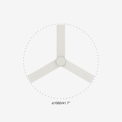 FARO 34295-1TW - LED dimbar takfläkt RUDDER S LED/18W/230V 2700/4000/6500K Ø 106 cm vit + fjärrkontroll