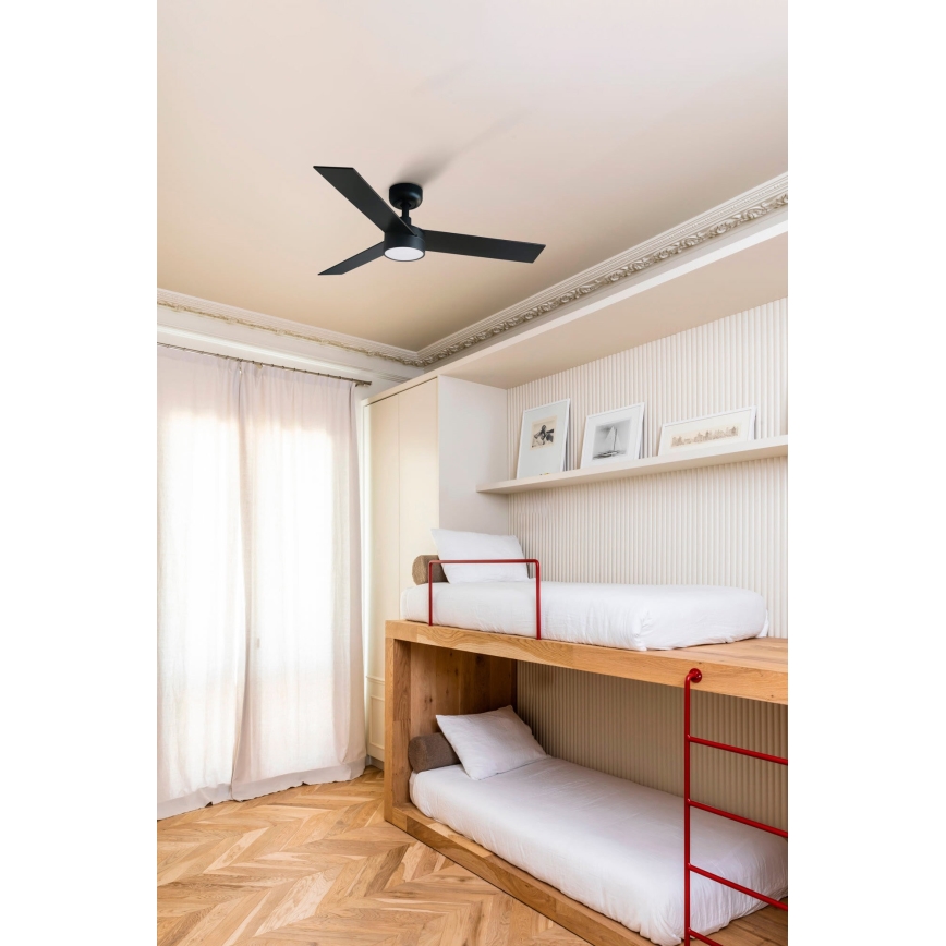 FARO 34296-1TW - LED dimbar takfläkt RUDDER S LED/18W/230V 2700/4000/6500K Ø 106 cm svart + fjärrkontroll