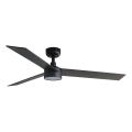 FARO 34298WT1S - LED-dimbar takfläkt RUDDER L LED/18W/230V 2700/3000/4000K Ø 132 cm brun/svart Wi-Fi Tuya + fjärrkontroll