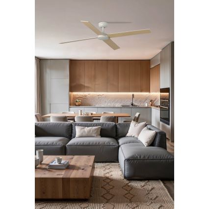 FARO 34355 - Takfläkt RUDDER L beige/vit diameter 132 cm + fjärrkontroll