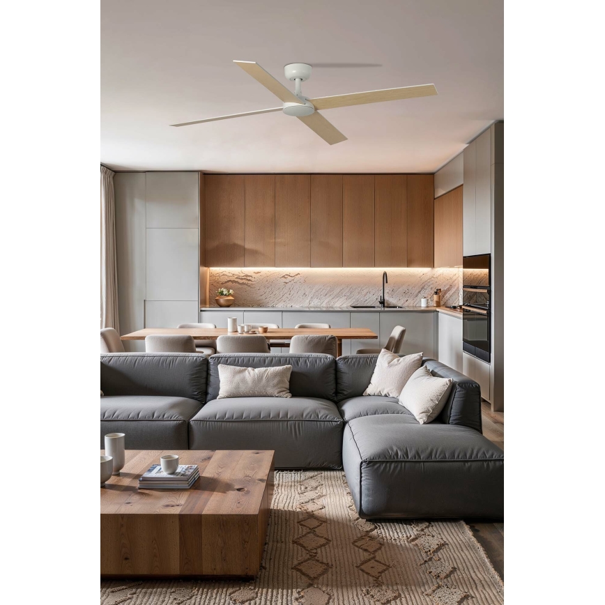 FARO 34355 - Takfläkt RUDDER L beige/vit diameter 132 cm + fjärrkontroll