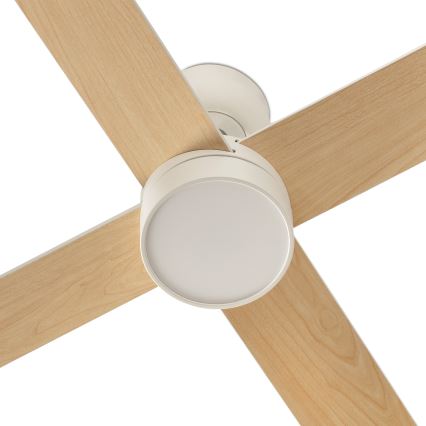 FARO 34355WT-1TW - LED-dimmbar takfläkt RUDDER L LED/18W/230V 2700/3000/4000K vit/beige Ø 132 cm Wi-Fi Tuya + fjärrkontroll