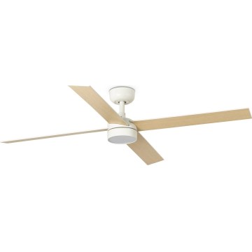 FARO 34355WT-1TW - LED-dimmbar takfläkt RUDDER L LED/18W/230V 2700/3000/4000K vit/beige Ø 132 cm Wi-Fi Tuya + fjärrkontroll
