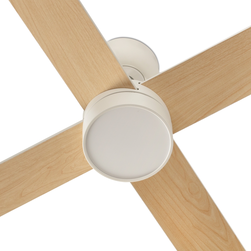 FARO 34355WT-1TW - LED Dimbar takfläkt RUDDER L LED/18W/230V 2700/4350/6000K vit/beige diameter 132 cm Wi-Fi Tuya + fjärrkontroll