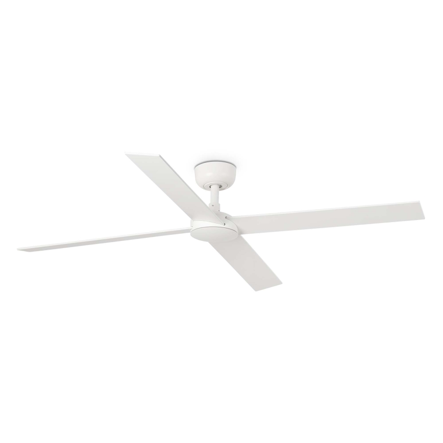 FARO 34355WT - Takfläkt RUDDER L vit/beige diameter 132 cm Wi-Fi Tuya + fjärrkontroll