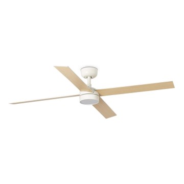 FARO 34355WT1S - Dimmbar LED-takfläkt RUDDER L LED/18W/230V 2700/3000/4000K Ø 132 cm beige/vit Wi-Fi Tuya + fjärrkontroll