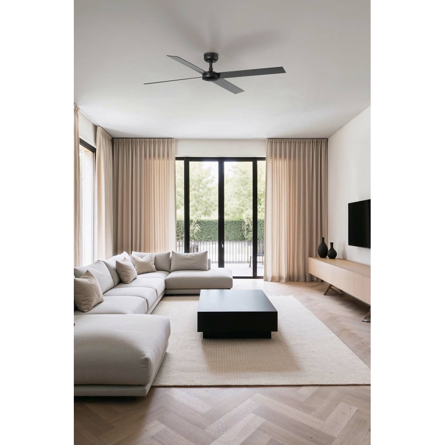 FARO 34356 - Takfläkt RUDDER L brun/svart diameter 132 cm + fjärrkontroll