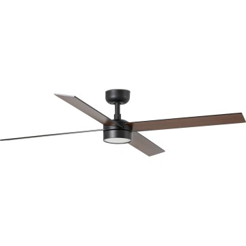 FARO 34356WT-1TW - LED Dimbar takfläkt RUDDER L LED/18W/230V 2700/4350/6000K brun/svart diameter 132 cm Wi-Fi Tuya + fjärrkontroll