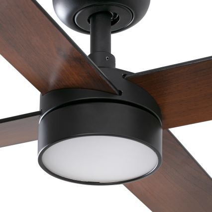 FARO 34356WT1S - Dimmbar LED-takfläkt RUDDER L LED/18W/230V/2700/3000/4000K Ø132 cm brun/svart Wi‑Fi Tuya + fjärrkontroll