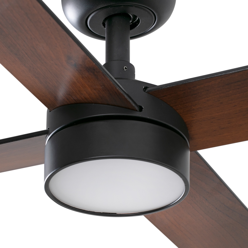 FARO 34356WT1S - Dimmbar LED-takfläkt RUDDER L LED/18W/230V/2700/3000/4000K Ø132 cm brun/svart Wi‑Fi Tuya + fjärrkontroll