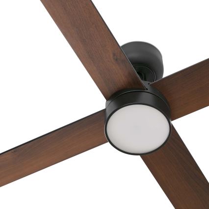 FARO 34356WT1S - Dimmbar LED-takfläkt RUDDER L LED/18W/230V/2700/3000/4000K Ø132 cm brun/svart Wi‑Fi Tuya + fjärrkontroll