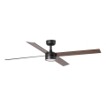 FARO 34356WT1S - Dimmbar LED-takfläkt RUDDER L LED/18W/230V/2700/3000/4000K Ø132 cm brun/svart Wi‑Fi Tuya + fjärrkontroll