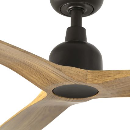 FARO 34360WT - Takfläkt OUTWOOD L brun/svart, diam. 150 cm, Wi-Fi Tuya, IP44 + fjärrkontroll