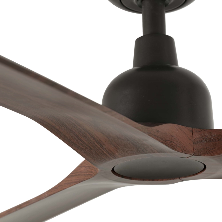 FARO 34362WT - Takfläkt OUTWOOD L brun/svart Ø 150 cm Wi-Fi Tuya IP44 + fjärrkontroll