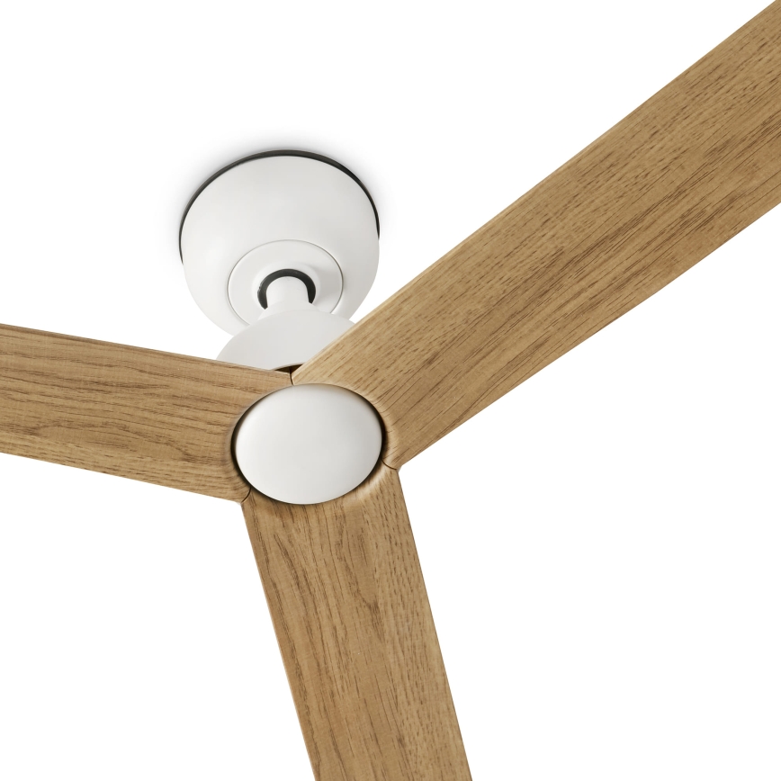 FARO 34370WT - Takfläkt MARINE M Ø125 cm brun/vit IP44 Wi-Fi Tuya + fjärrkontroll