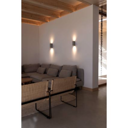 FARO 40540 - Vägglampa SOLE 2xGU10/8W/230V grå rund