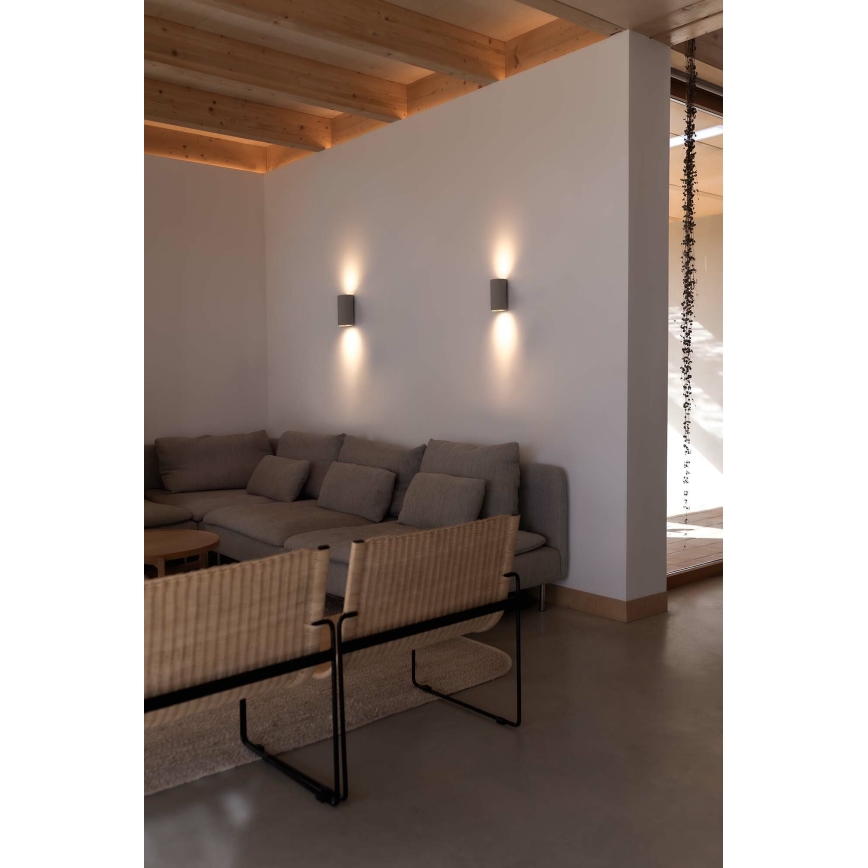 FARO 40540 - Vägglampa SOLE 2xGU10/8W/230V grå rund