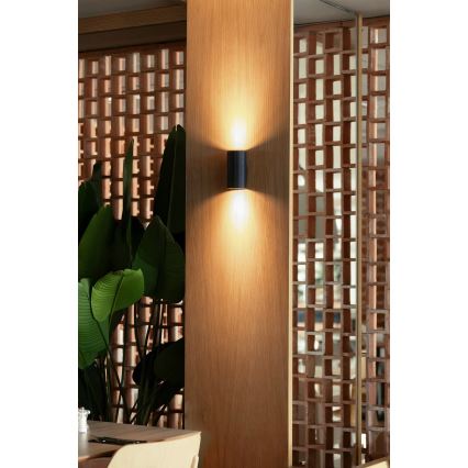 FARO 40543 - Vägglampa SOLE 2xGU10/8W/230V svart vågformad rund