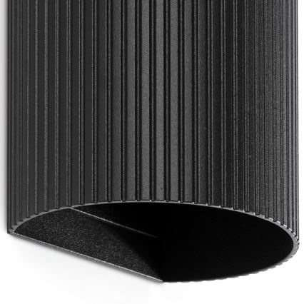 FARO 40543 - Vägglampa SOLE 2xGU10/8W/230V svart vågformad rund