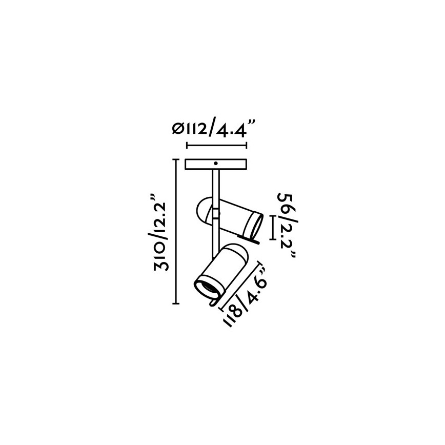 Faro 43534 - Spotlight ORLEANS 2xGU10/8W/230V silver/svart