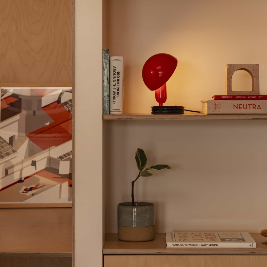 FARO 56103 - Bordslampa med klämma 2i1 BELA 1xE27/15W/230V röd