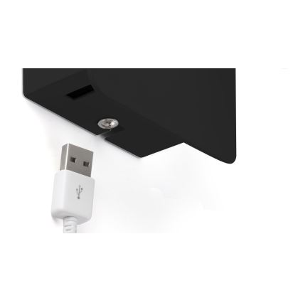 FARO 62116 - LED vägg spotlight  SUAU LED/3W/230V USB svart 