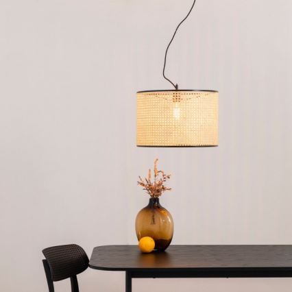 FARO 64314-48 - Ljuskrona med upphängningsrem MAMBO 1xE27/15W/230V rotting/svart