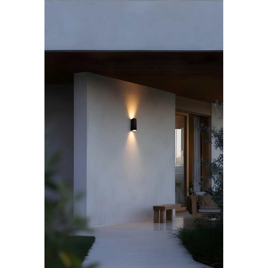 FARO 70327 - Utomhusvägglampa ESTELA 2xGU10/5W/230V IP65 svart