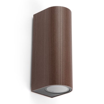 FARO 70329 - Utomhusvägglampa ESTELA 2xGU10/5W/230V IP65 brun
