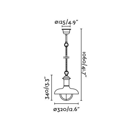 FARO 71143 - Utomhus Hängande lampa ESTORIL 1xE27/60W/230V