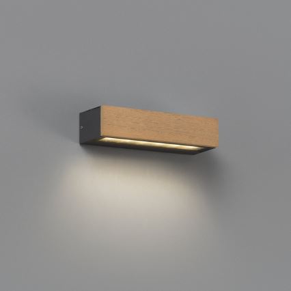 FARO 71898 - LED utomhusvägglampa LAKO LED/8W/230V IP65 svart/trä