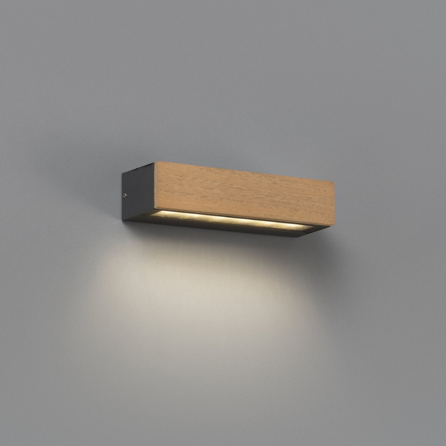 FARO 71898 - LED utomhusvägglampa LAKO LED/8W/230V IP65 svart/trä