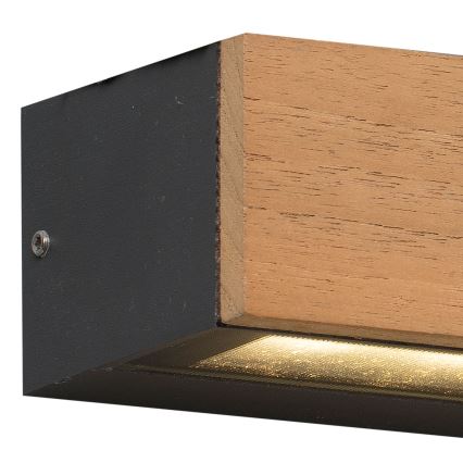 FARO 71898 - LED utomhusvägglampa LAKO LED/8W/230V IP65 svart/trä