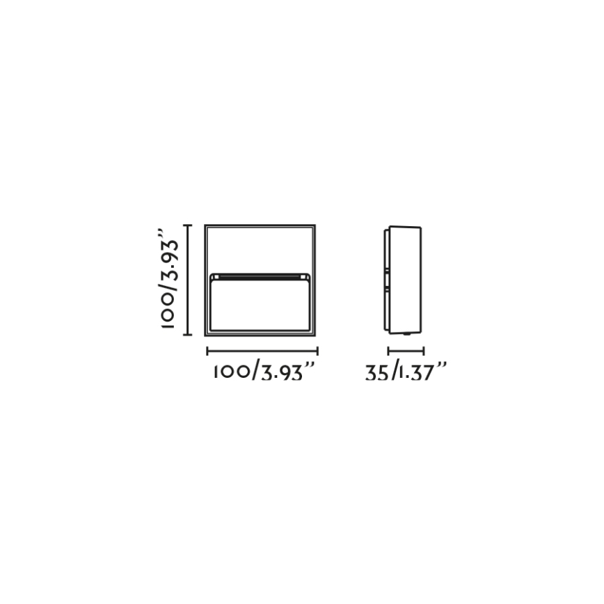 FARO 71963 - LED-trapparmatur DUNE LED/3W/230V 2200/2700/3200/4000K IP65 antracit fyrkantig