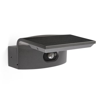 FARO 74456 - LED-solcellsväggarmatur med sensor LUMA LED/5W/3,7/230V IP65 antracit