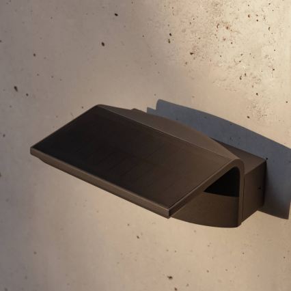 FARO 74456 - LED-solcellsväggarmatur med sensor LUMA LED/5W/3,7/230V IP65 antracit