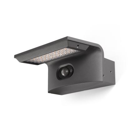 FARO 74456 - LED-solcellsväggarmatur med sensor LUMA LED/5W/3,7/230V IP65 antracit