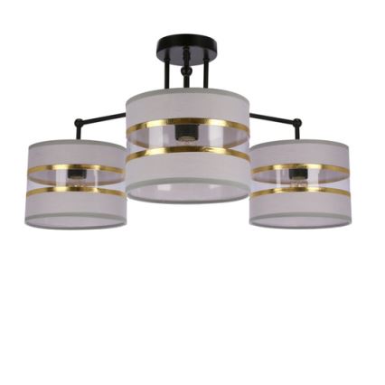 Fäst ljuskrona ANDY 3xE27/40W/230V grå/guld/svart