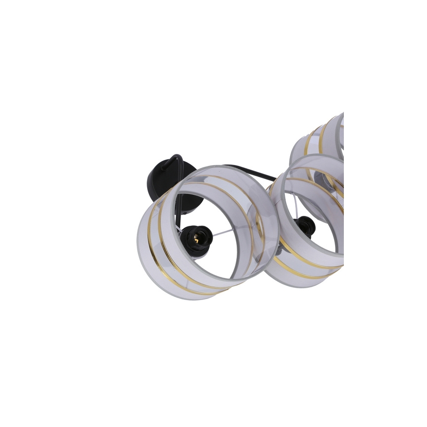 Fäst ljuskrona ANDY 3xE27/40W/230V grå/guld/svart