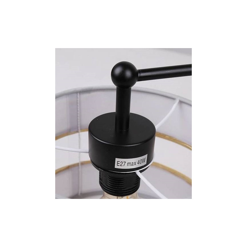 Fäst ljuskrona ANDY 3xE27/40W/230V grå/guld/svart