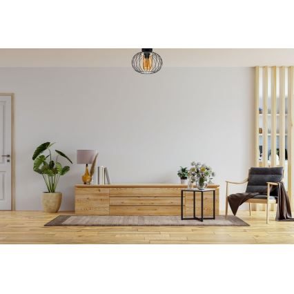 Fäst ljuskrona CORRINI 1xE27/60W/230V diameter 25 cm svart/beige