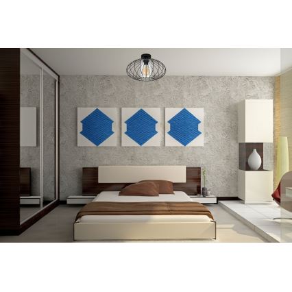 Fäst ljuskrona CORRINI 1xE27/60W/230V diameter 34 cm svart/genomskinlig