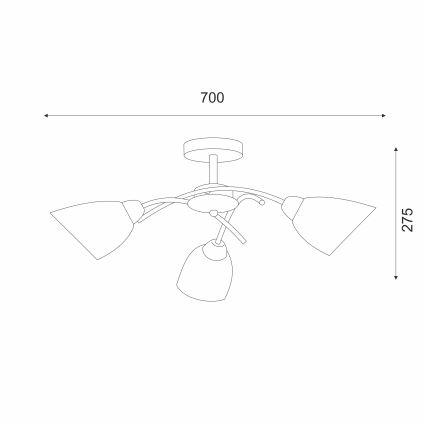 Fäst ljuskrona DONNA 3xE27/60W/230V nickel