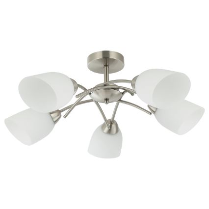 Fäst ljuskrona DONNA 5xE27/60W/230V nickel