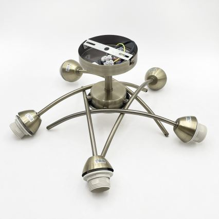 Fäst ljuskrona DONNA 5xE27/60W/230V patina