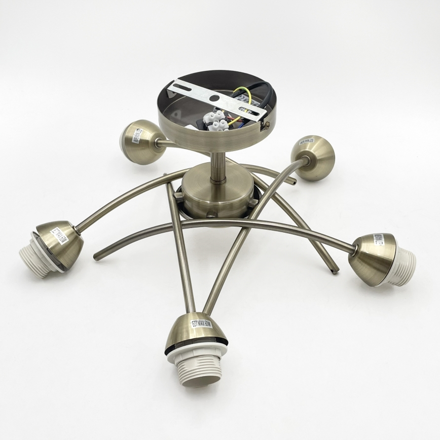 Fäst ljuskrona DONNA 5xE27/60W/230V patina