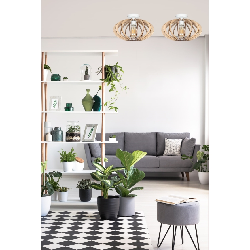 Fäst ljuskrona EARTH 1xE27/60W/230V vit/beige