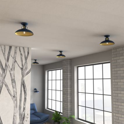 Fastsatt Ljuskrona  FELIX 1xE27/60W/230V blå 