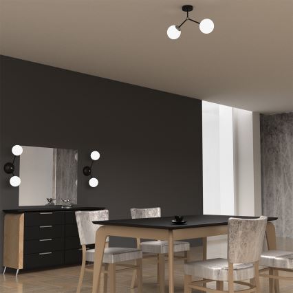 Fastsatt Ljuskrona  JOY 2xE14/40W/230V svart /blank krom